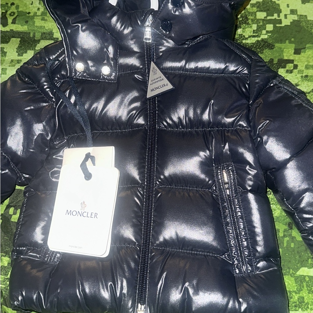 Moncler Glossy Dark Jacket with Hood